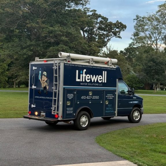 Lifewell Water Solutions service van on a customer's driveway on Maryland's Eastern Shore